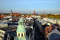 Blick vom Spremberger Turm über die Dächer von Cottbus